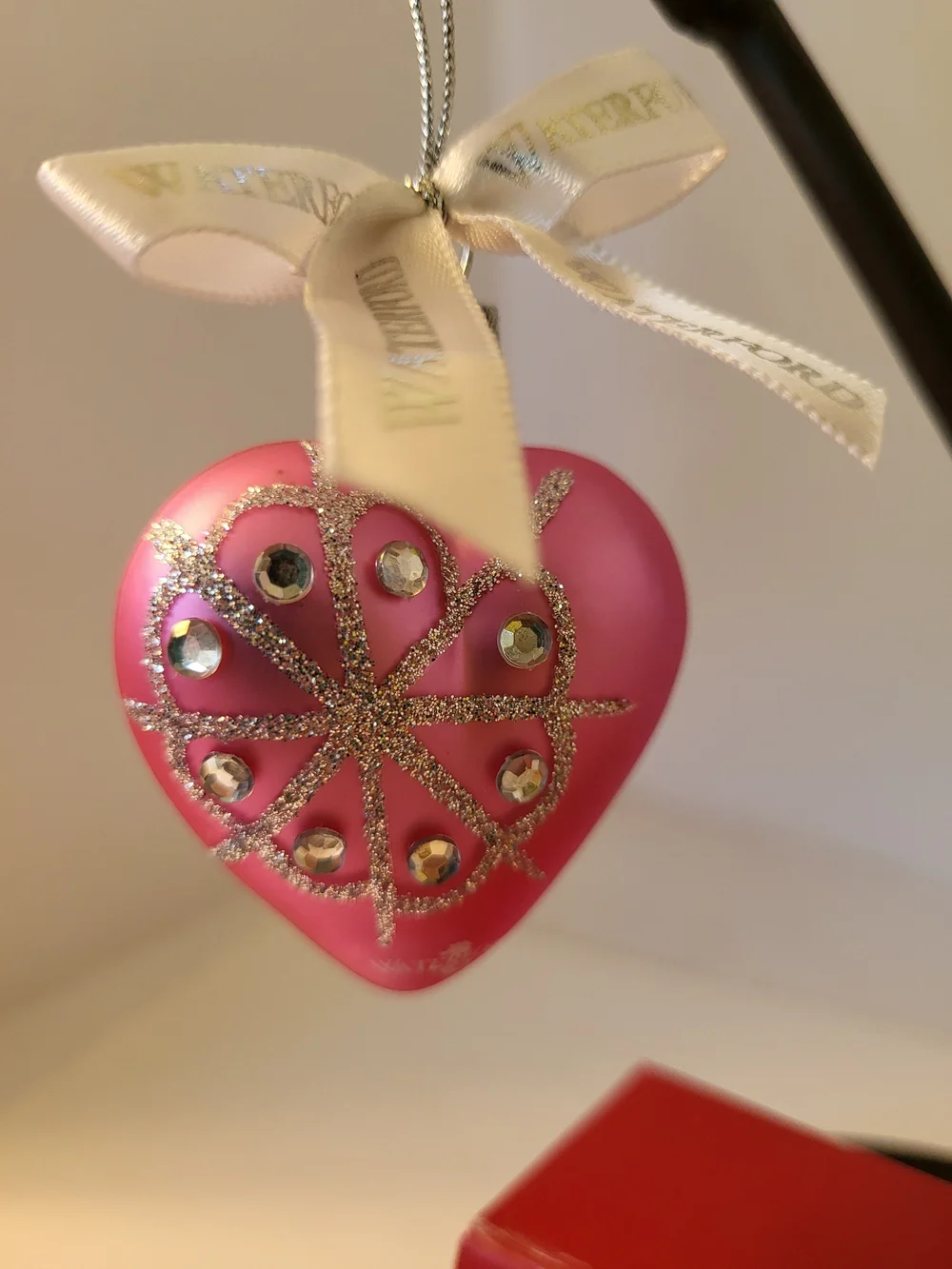 Waterford Pink Snowflake Heart Holiday Heirlooms Ornament